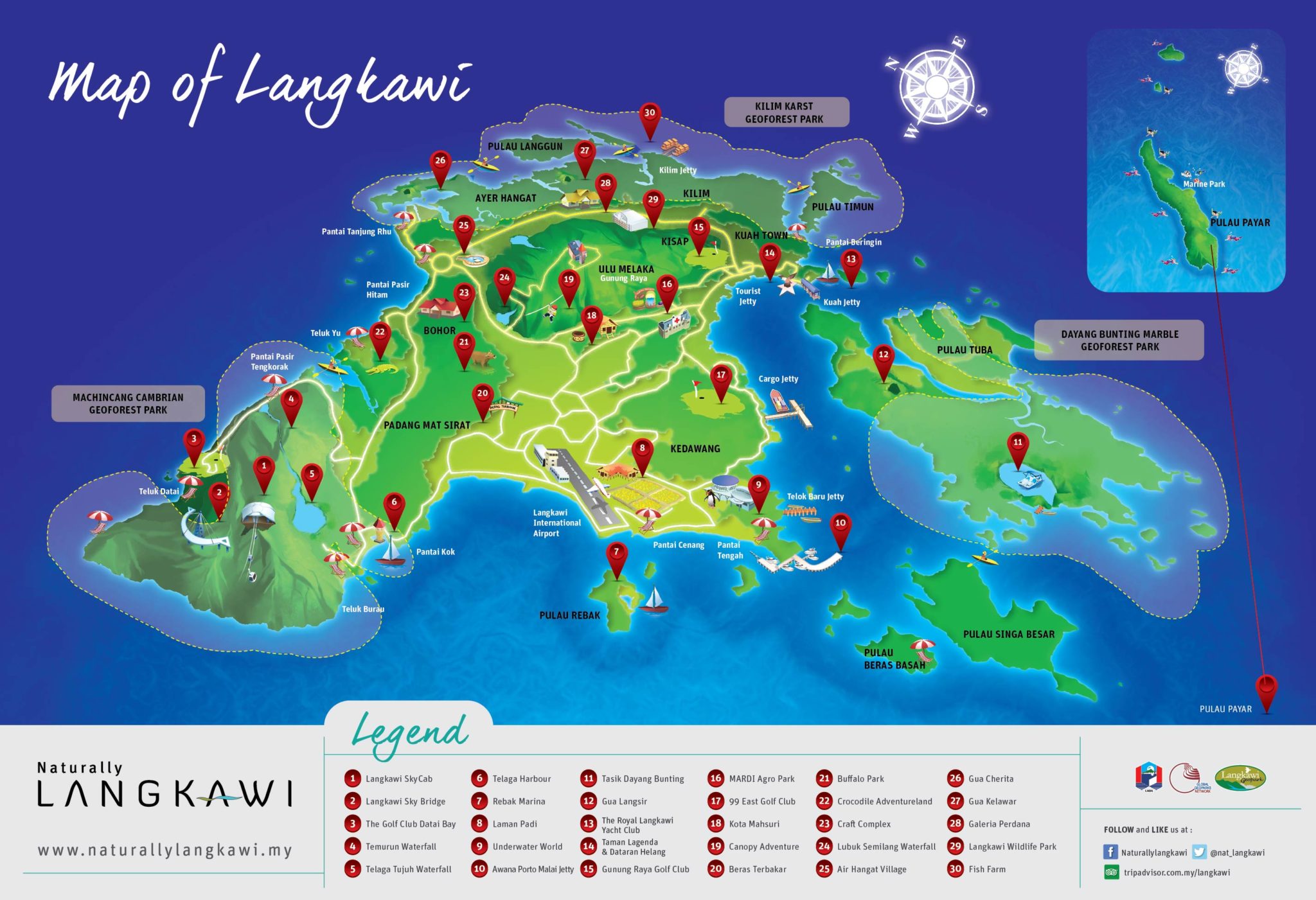 langkawi tourist map
